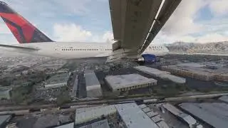 ЭКСТРЕМАЛЬНАЯ АВИАЦИЯ: Массивный заход самолета Delta Airlines в аэропорт Бербанк