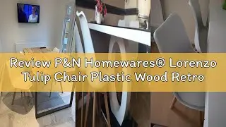 Review P&N Homewares&reg; Lorenzo Tulip Chair Plastic Wood Retro Dining Chairs White Black Grey Red Yell