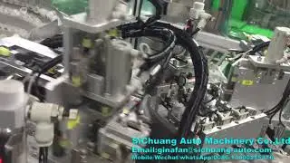 Double fold infusion caps assembly machine for PP bottles and bags