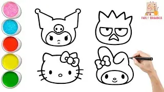 How to Draw Sanrio Characters | Kuromi, Hello Kitty, My Melody & Badtz-Maru