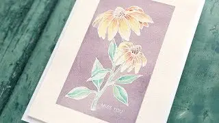 Soft Watercolor with Heat Emboss Resist