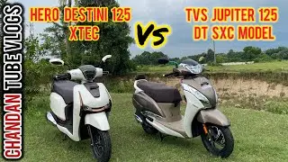 💥2025 New Hero Destini 125 Xtec vs TVS Jupiter 125 DT SXC | Full Comparison in Hindi#tvs#hero 