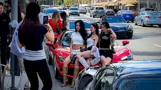 100 Influencer Girls Took Over Beverly Hills in Rental Ferraris… Chaos Ensued
