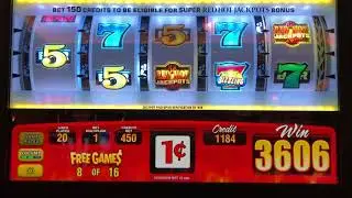 Super Red Hot Jackpots - Free Games Bonus at Max Bet with Retrigger