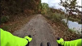Fall foliage bike ride: southward on Armstrong Trail, from Hook Station past mile post 57 and 56