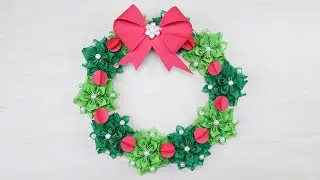 Paper Flower Wreath | Paper Wreath for Christmas | Wreath Xmas Decorations