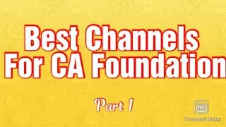 Best youtube channels for ca foundation maths | ca foundation online classes free | ca exam