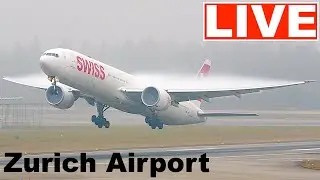 🔴LIVE Foggy Rush Hour Plane Spotting Zurich Airport