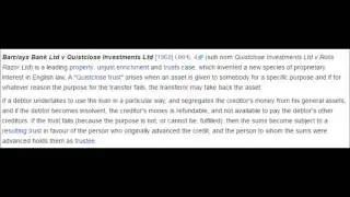 GDL LLB Law Cases Equity and Trusts: Quistclose