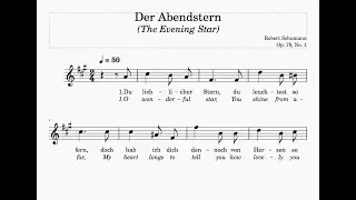 Der Abendstern / The Evening Star (Schumann) | A Major | ABRSM Grade 1 | High Voice | Sing-Along