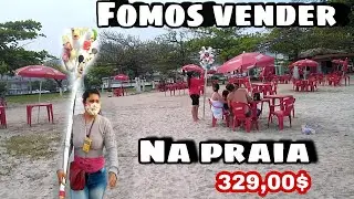 Domingão na praia vendendo algodão doce +Já chegamos vendendo 🤩