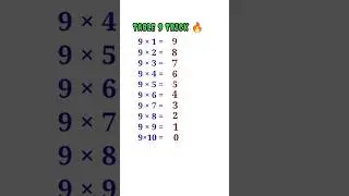🔥Table Trick of 9🔥Table of 9 | Table Tricks | 9 Times Table #shorts #maths #trending #viral