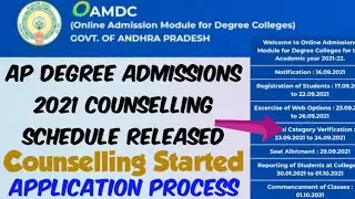 AP Degree Admissions 2021 Counselling Started//Counselling Process & Imp Dates//Application process