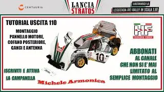 Lancia Stratos N 110. Montaggio pannello motore, cofano posteriore ganci e antenna. Vernice pennello