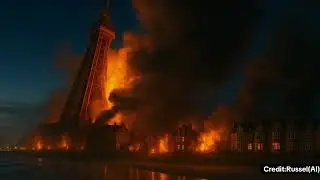 Blackpool Tower DESTROYED by Space Rocks- Simulation #ai #blackpoolattractions #blackpooltower