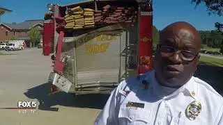 Pickup truck runs into fire truck on I-85