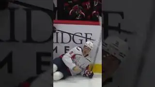 Tim Stutzle takes Ryan Leonard out of the play, Caps @ Sens  #hockey #nhl