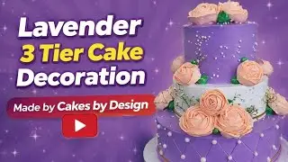 Lavender 3 Tier Cake 🎂 💐 Decoration beutiful design #trending #cake #viralvideo #youtubevideo 