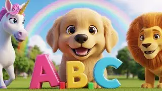 Приключения с щенком и алфавитом! 🐶 | Песенка для детей | Изучаем алфавит от А до Я с динозавром ...