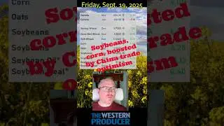 Sept. 19, 2025, morning market update: Canola mixed, soybeans/corn boosted by trade optimism