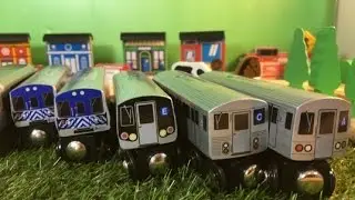 2017 HD compilatie 9 verschillende Munipals houten treinen (04043 nl)