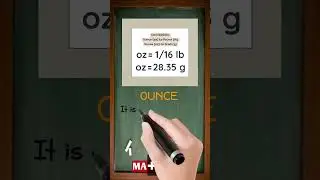 What is an Ounce in Math? | Math Dictionary | MATHalino123