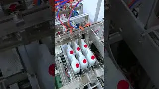 Flavor bottle case packer equipment #machine #cleanerfillingmachine #floorcleanerfillingmachines#cnc