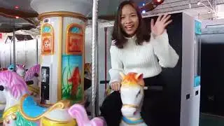 6 players mini lovely angel games amusement park kiddie ride carousel game machine