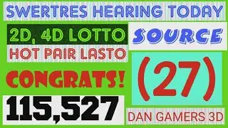 SWERTRES HEARING TODAY ( OCTOBER 31,2025 ) 2D, 4D LOTTO LASTO, CONGRATS  115, 527