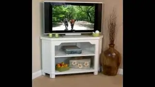 Gorgeous White Corner TV Stand Design Ideas
