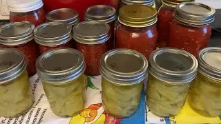 Salsa for canning and marinated peppers