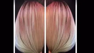 Asian's hair on pastel colours using balayage smudged and melting technique
