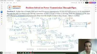 Lecture 135 Problem Solved on #Power Transmission Through #Pipes in #Fluid #Mechanics