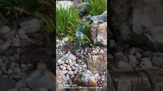 Custom Waterfall with large stone bridge 🌉 💦 #shorts