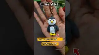 DIY Keychain 🐧| #clayart #keychain #shorts