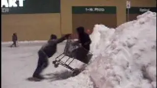 Cody TRYING to Push Dustin Into the Pile of Snow Head on