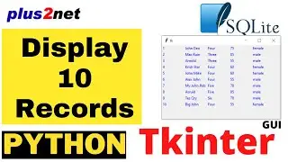 Tkinter Label to display 10 rows of data from SQLite database student table using SELECT LIMIT query