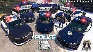 GTA 5 - Stealing RARE POLICE CARS with Franklin! (Real Life Cars #30)