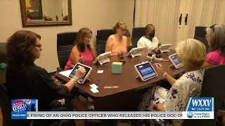 Tablet training for poll workers in preparation for primary elections