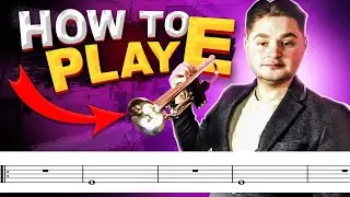 How to play E on Trumpet - Play with me #3 (With Sheet Music\Notes)