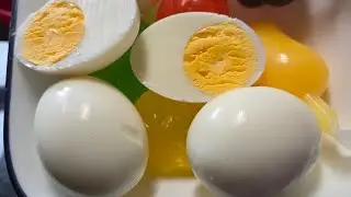 ASMR Cooking and Peeling Hard Boiled Eggs #youtubeshorts #asmr #youtube