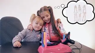 Barbie Airbrush Designer Лиза с Лилей купили фабрику раскраски нарядов для Барби