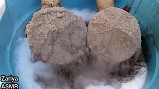 Dusty crunchy soft Mud crumble dry on floor and bubble 💭 water 💦💦 paste play Asmr 