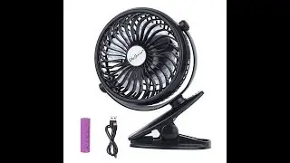 SkyGenius Battery Operated Clip on Mini Desk Fan || Review || Black || Amazon