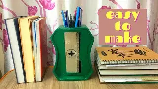 Sharpener Pencil holder | Creative Office Desk Supplies | Study Desk | Pencil Holder DIY | Easy