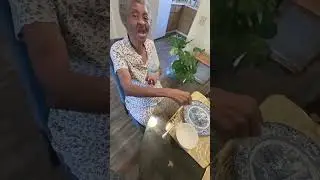 My Mom and Dementia gestured that her breakfast was finger licking good.