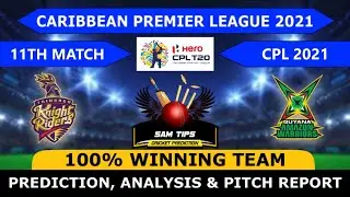 CPL 2021 GAW vs TKR 11th Match Prediction Playing11 Guyana Amazon Warriors Vs Trinbago Knight Riders