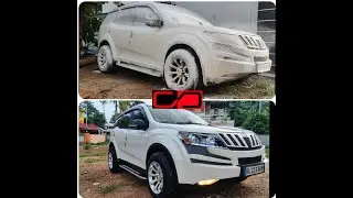 Customized #XUV500 - detailing muddy car with #FOAMBATH process.(Using PROFESSIONAL pressure washer)