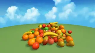 Lowpoly Harvest - Fruits drop test
