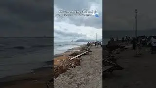 After heavy rains, Sea Pearl at Vizag #beachroad   #damaged  🌧️🌊 #vizag #seapearl   #wgitachi